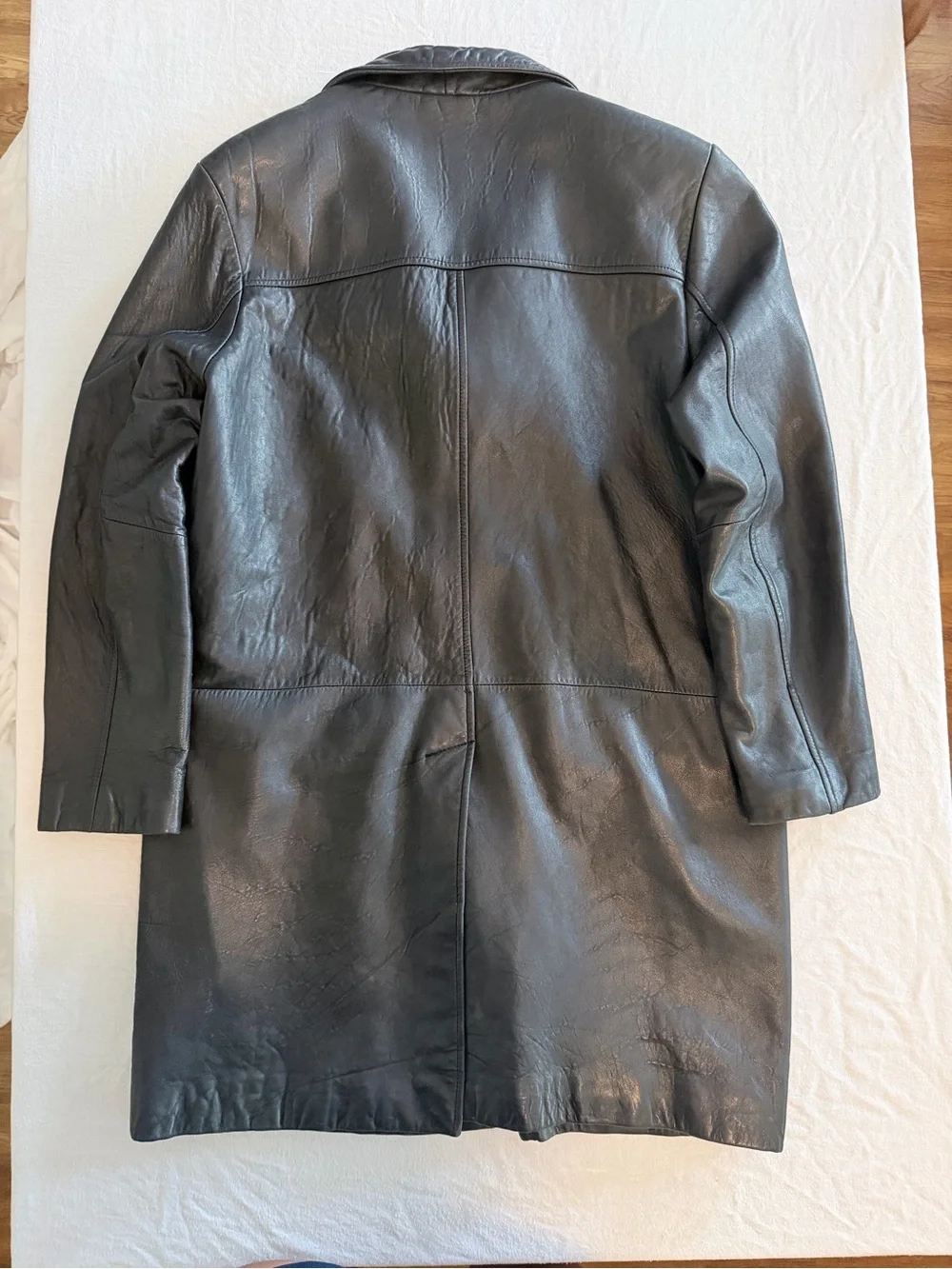 Adler Women's Black Leather Button-Front Coat